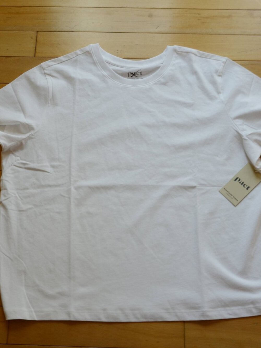 Pact Women's White Organic Cotton Essential Crewneck Tee Size XXL NWT